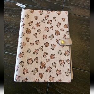 Coach Rosette Patterned Notebook Cover